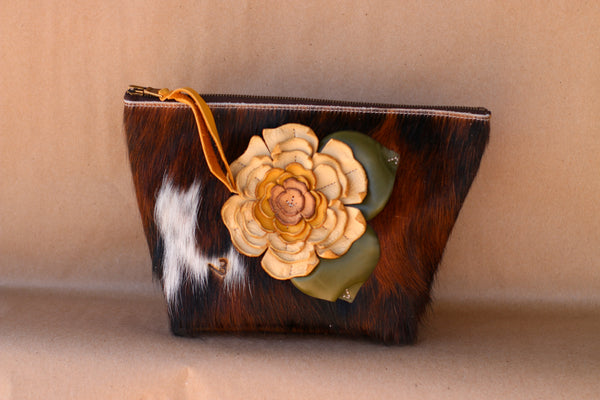 Cowhide Makeup Bag