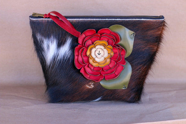 Cowhide Makeup Bag