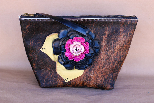 Cowhide Makeup Bag