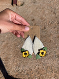 Cowhide Rain Drop Earrings