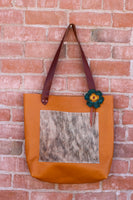 Cowhide & Leather Tote Bag