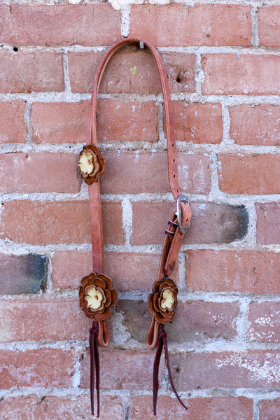 Leather Flower Headstall