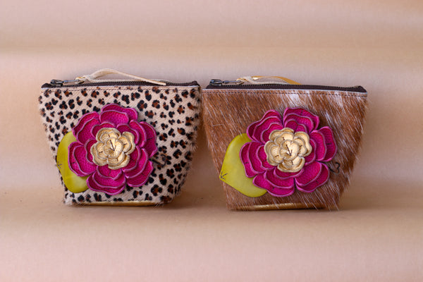 Cowhide MINI Makeup Bag