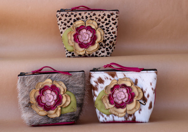 Cowhide MINI Makeup Bag