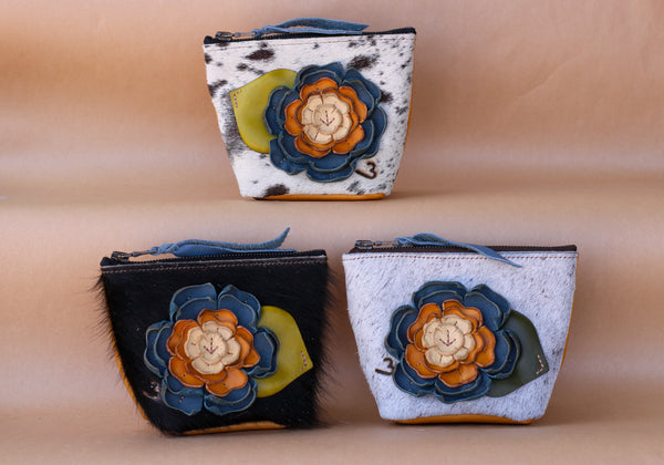 Cowhide MINI Makeup Bag