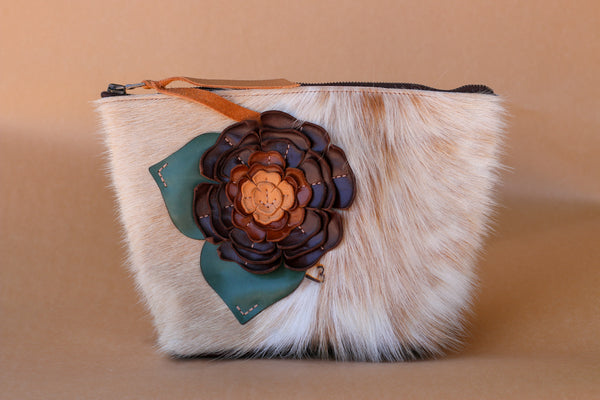 Cowhide Makeup Bag