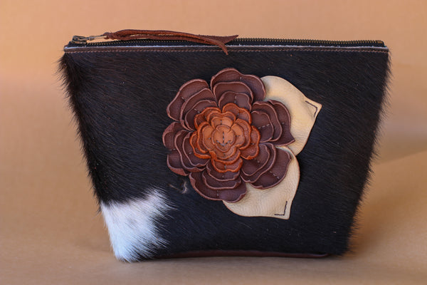 Cowhide Makeup Bag