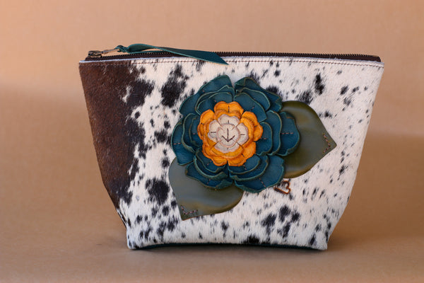 Cowhide Makeup Bag