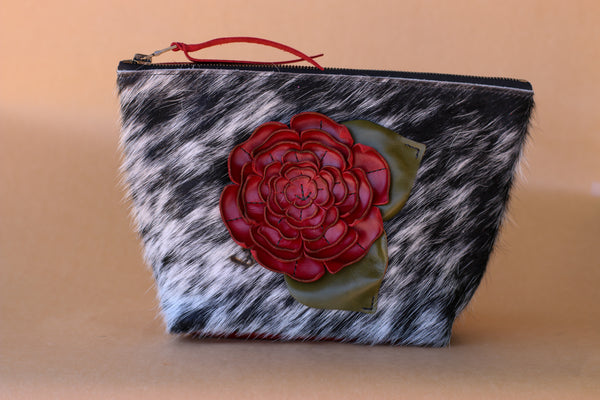 Cowhide Makeup Bag