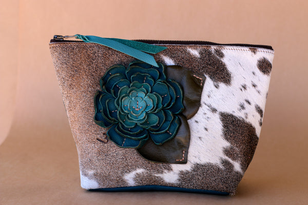Cowhide Makeup Bag