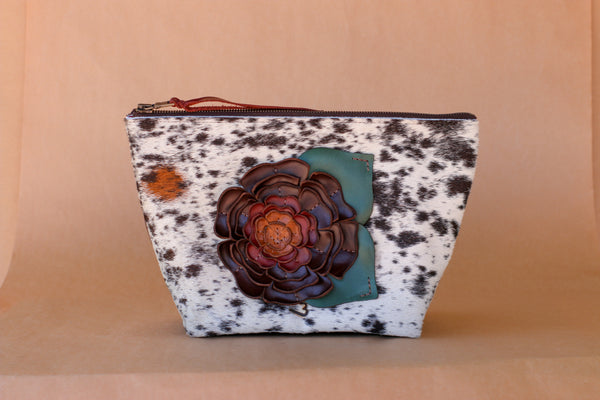 Cowhide Makeup Bag