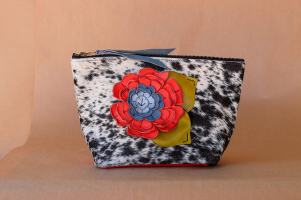 Cowhide Makeup Bag