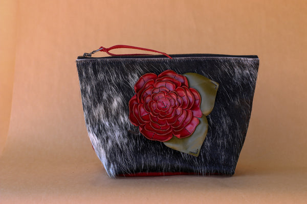 Cowhide Makeup Bag