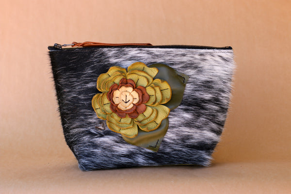 Cowhide Makeup Bag