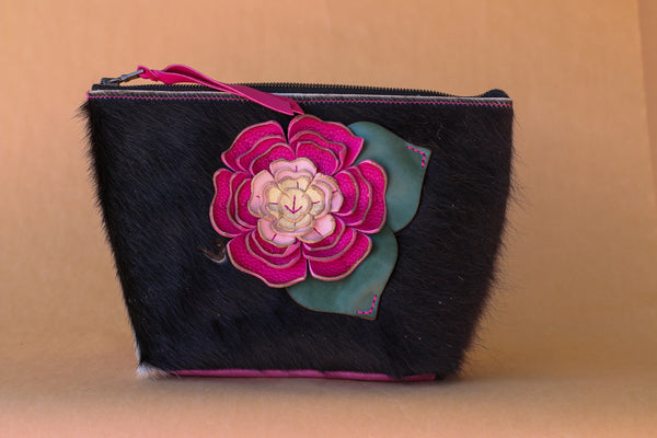 Cowhide Makeup Bag