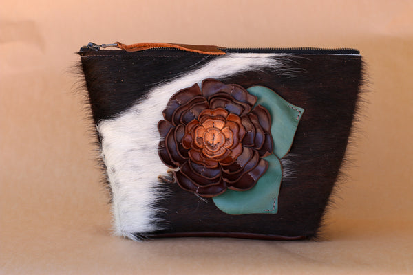 Cowhide Makeup Bag