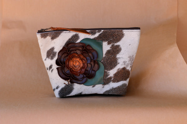 Cowhide Makeup Bag