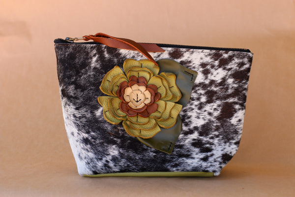 Cowhide Makeup Bag