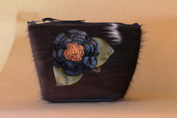 Cowhide Makeup Bag