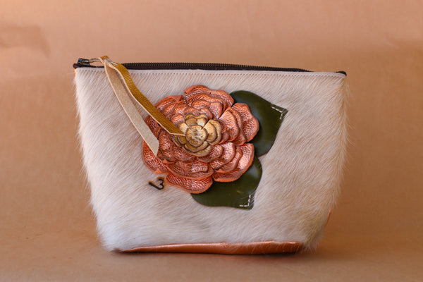 Cowhide Makeup Bag