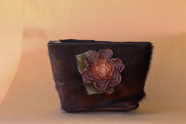 Cowhide Makeup Bag