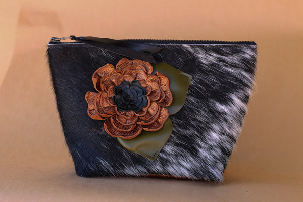 Cowhide Makeup Bag