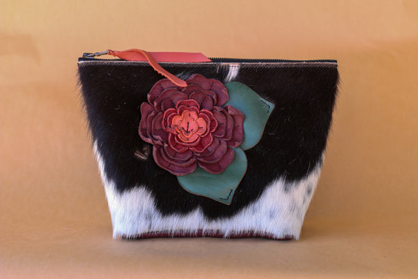 Cowhide Makeup Bag