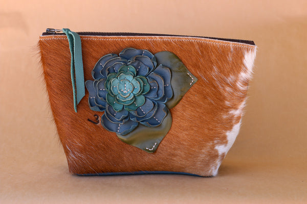 Cowhide Makeup Bag