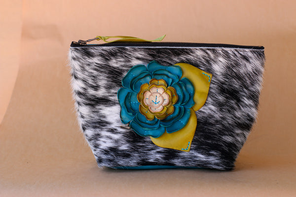 Cowhide Makeup Bag