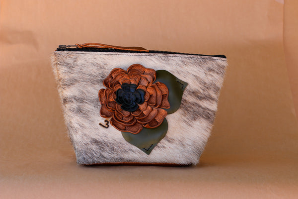 Cowhide Makeup Bag