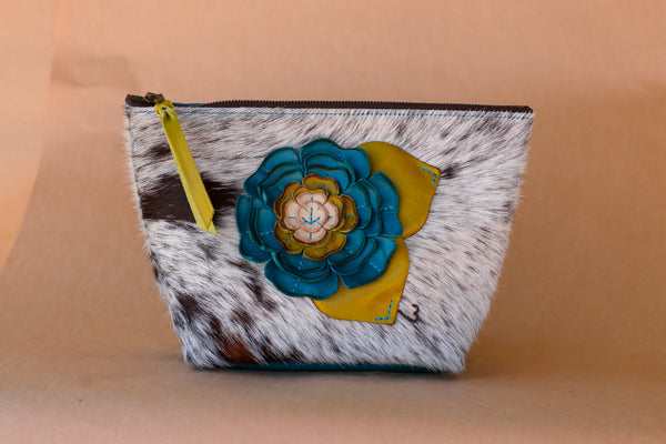 Cowhide Makeup Bag