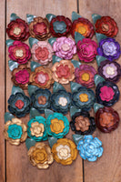 Leather Flower Hair/Hat Clips