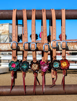 Leather Flower Headstalls