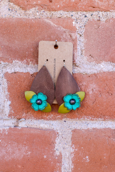 Leather Rain Drop Earrings