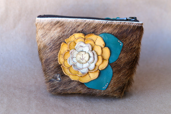Mini Cowhide Makeup Bag