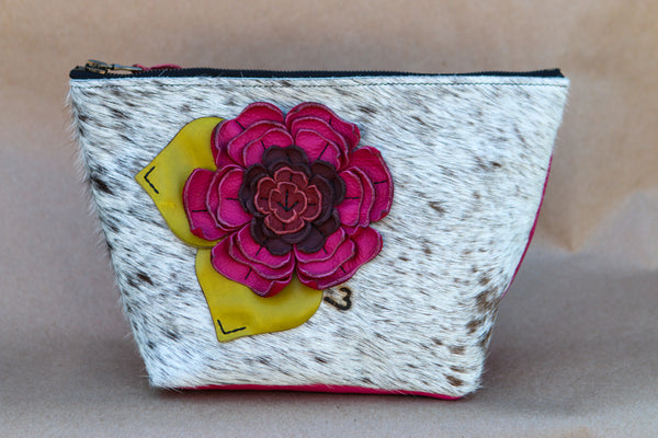 Cowhide Makeup Bag