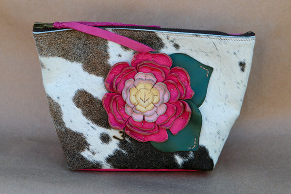 Cowhide Makeup Bag