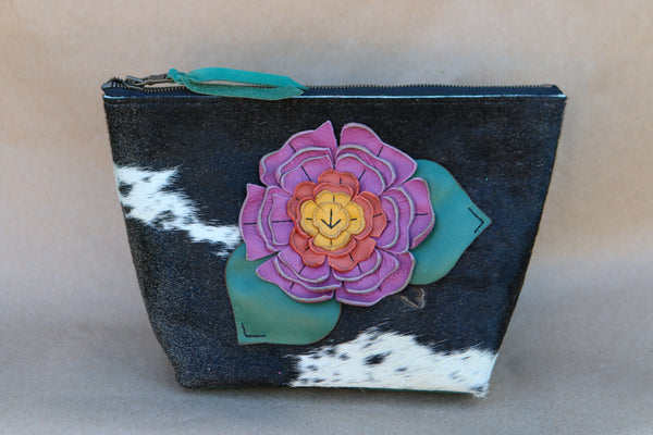 Cowhide Makeup Bag