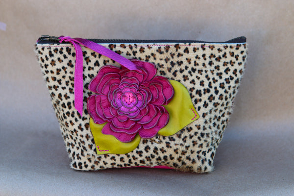 Cowhide Makeup Bag