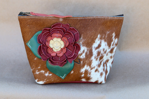 Cowhide Makeup Bag