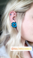 Leather Flower Earrings