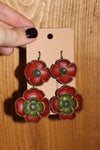 Leather Flower Earrings