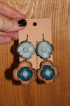 Leather Flower Earrings