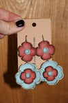 Leather Flower Earrings