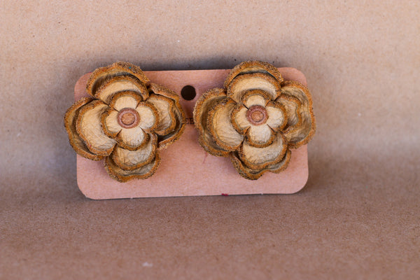 Leather Flower Earrings