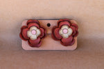 Leather Flower Earrings