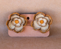 Leather Flower Earrings