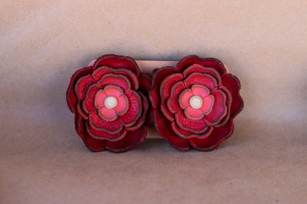 Leather Flower Earrings