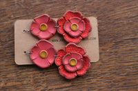 Leather Flower Earrings